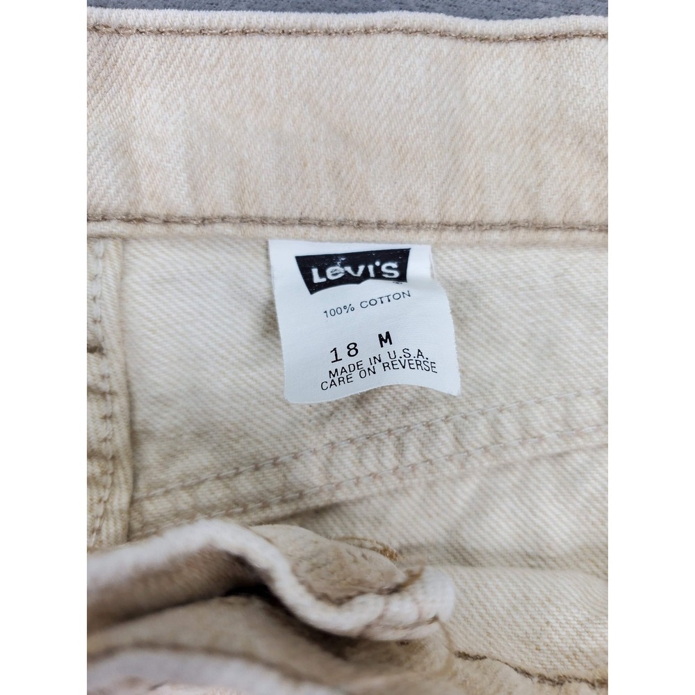 Levis 561 Relaxed Fit Jeans Women 18 M Beige Vintage 90s Made in USA Tapered Leg - Picture 2 of 10